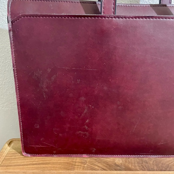 American Portfolio Co Leather Briefcase Burgundy Attaché Case - Picture 2 of 13